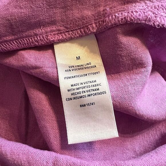 Splendid Linen Blouse Medium Ladies’ Top Shirt Purple NWT V-Neck Loose Fit Soft - Picture 9 of 11